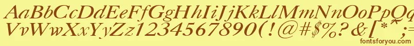 CasloncttItalic Font – Brown Fonts on Yellow Background