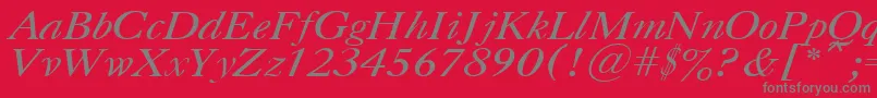 CasloncttItalic Font – Gray Fonts on Red Background