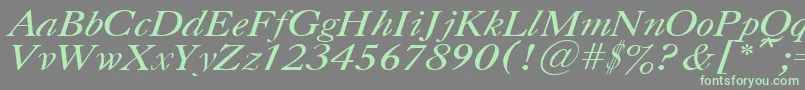 CasloncttItalic Font – Green Fonts on Gray Background