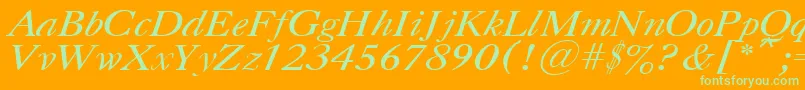 CasloncttItalic Font – Green Fonts on Orange Background
