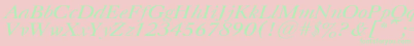 CasloncttItalic Font – Green Fonts on Pink Background