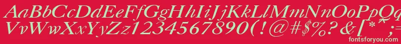 CasloncttItalic Font – Green Fonts on Red Background