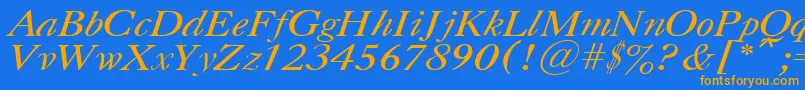 CasloncttItalic Font – Orange Fonts on Blue Background