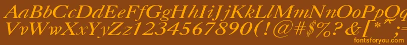 CasloncttItalic Font – Orange Fonts on Brown Background