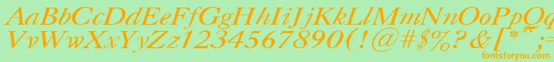 CasloncttItalic Font – Orange Fonts on Green Background