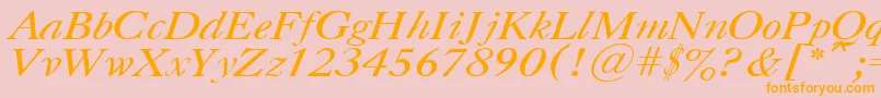CasloncttItalic Font – Orange Fonts on Pink Background