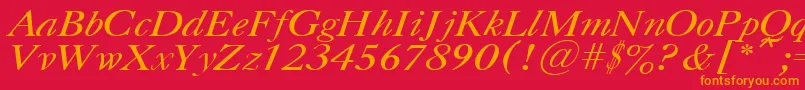 CasloncttItalic Font – Orange Fonts on Red Background