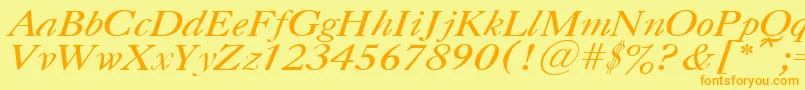 CasloncttItalic Font – Orange Fonts on Yellow Background
