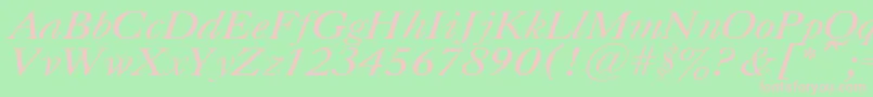 CasloncttItalic-fontti – vaaleanpunaiset fontit vihreällä taustalla