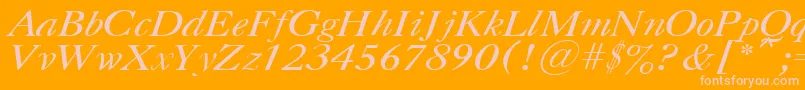 CasloncttItalic Font – Pink Fonts on Orange Background