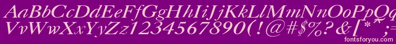 CasloncttItalic Font – Pink Fonts on Purple Background