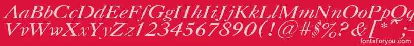 CasloncttItalic Font – Pink Fonts on Red Background