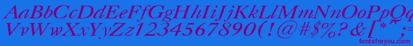 CasloncttItalic Font – Purple Fonts on Blue Background
