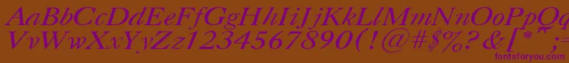 CasloncttItalic Font – Purple Fonts on Brown Background