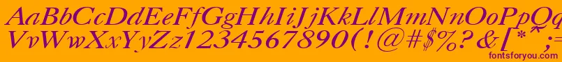 CasloncttItalic Font – Purple Fonts on Orange Background