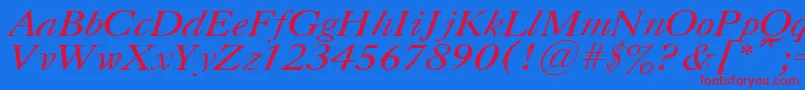 CasloncttItalic Font – Red Fonts on Blue Background