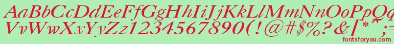 CasloncttItalic Font – Red Fonts on Green Background