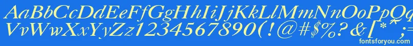 CasloncttItalic Font – Yellow Fonts on Blue Background