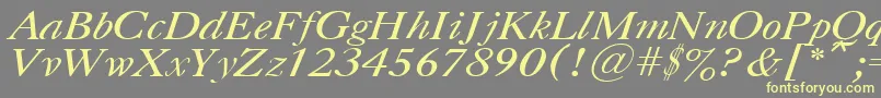 フォントCasloncttItalic – 黄色のフォント、灰色の背景