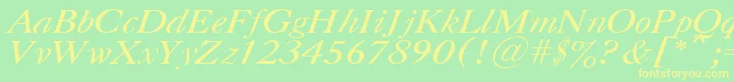 CasloncttItalic Font – Yellow Fonts on Green Background