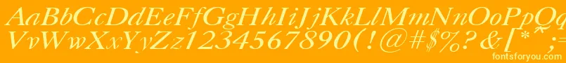 CasloncttItalic Font – Yellow Fonts on Orange Background