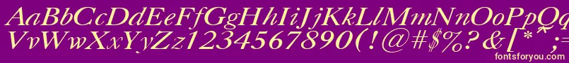 CasloncttItalic Font – Yellow Fonts on Purple Background