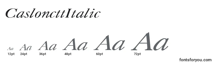 Размеры шрифта CasloncttItalic