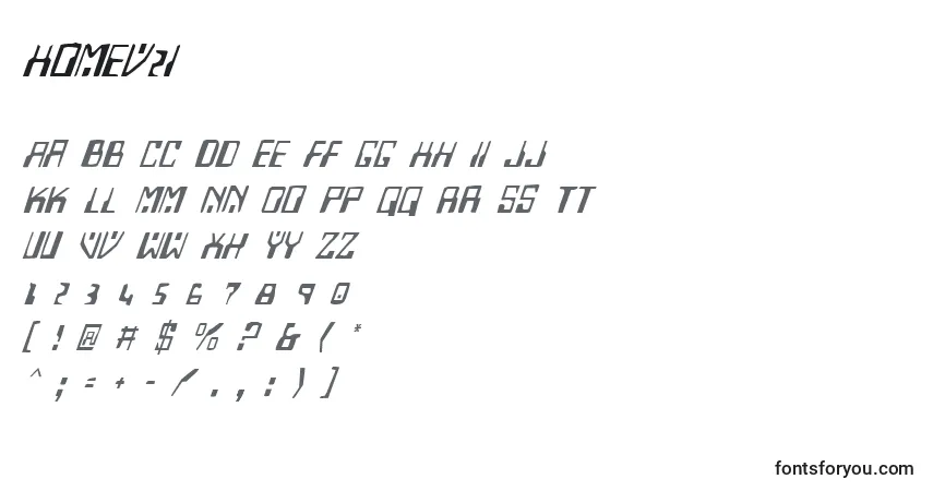 Homev2i-fontti – aakkoset, numerot, erikoismerkit