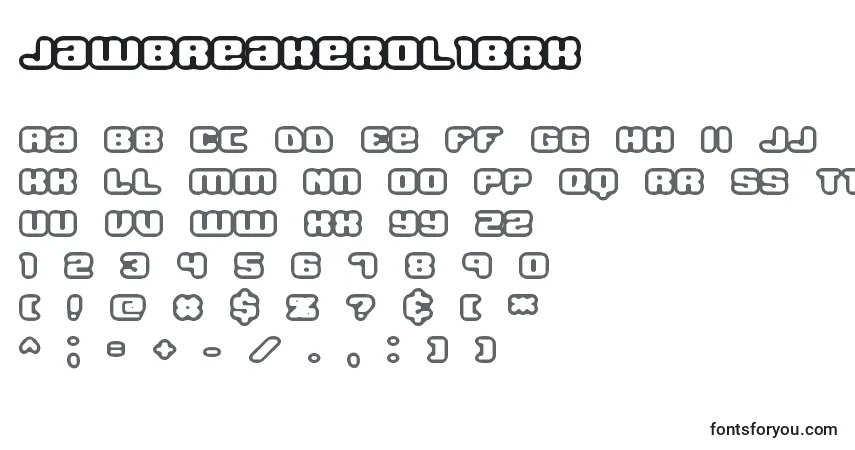 JawbreakerOl1Brk-fontti – aakkoset, numerot, erikoismerkit