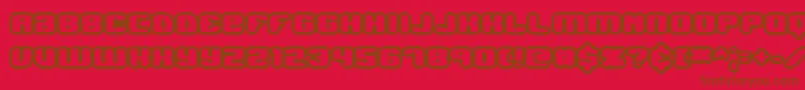 JawbreakerOl1Brk-Schriftart – Braune Schriften auf rotem Hintergrund
