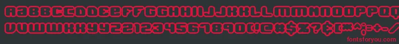 フォントJawbreakerOl1Brk – 黒い背景に赤い文字