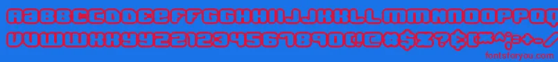 JawbreakerOl1Brk-fontti – punaiset fontit sinisellä taustalla