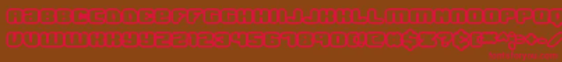 フォントJawbreakerOl1Brk – 赤い文字が茶色の背景にあります。