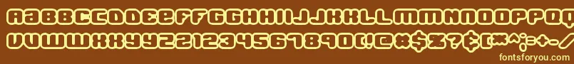 JawbreakerOl1Brk-fontti – keltaiset fontit ruskealla taustalla