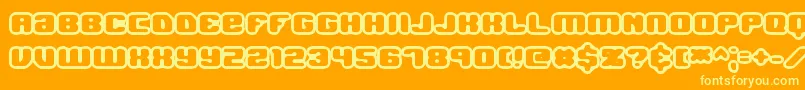Więcej informacji o czcionce JawbreakerOl1Brk Czcionka JawbreakerOl1Brk – żółte czcionki na pomarańczowym tle