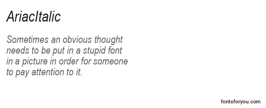 Review of the AriacItalic Font