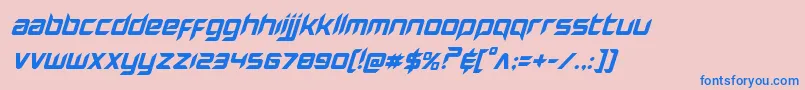 Hollowpointsuperital Font – Blue Fonts on Pink Background