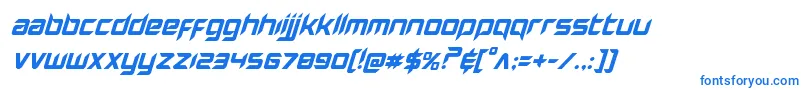 Hollowpointsuperital Font – Blue Fonts on White Background