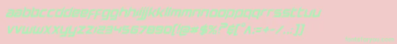 Hollowpointsuperital Font – Green Fonts on Pink Background