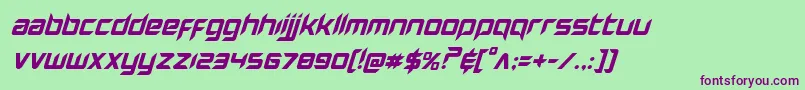 Hollowpointsuperital Font – Purple Fonts on Green Background