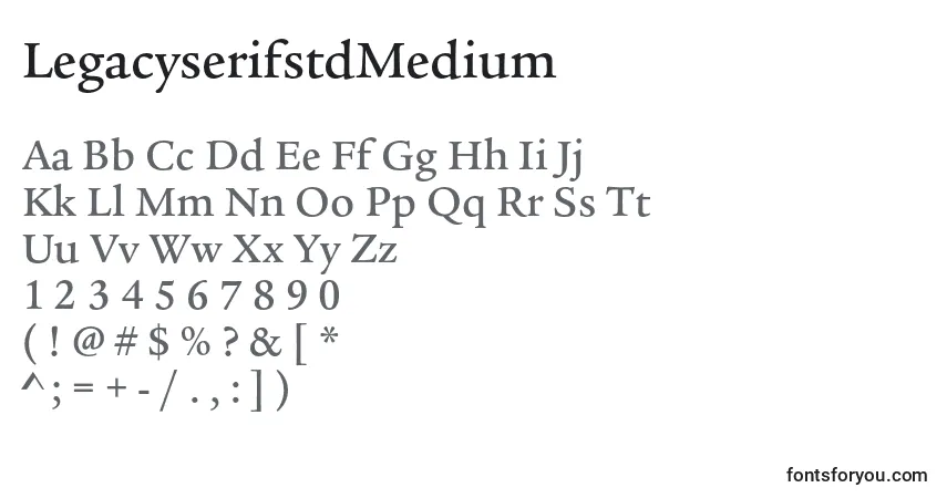 Шрифт LegacyserifstdMedium – алфавит, цифры, специальные символы