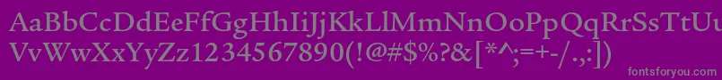 フォントLegacyserifstdMedium – 紫の背景に灰色の文字