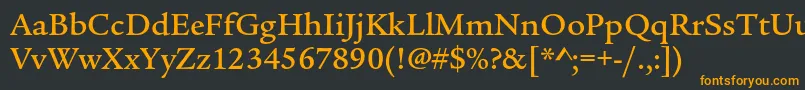LegacyserifstdMedium Font – Orange Fonts on Black Background