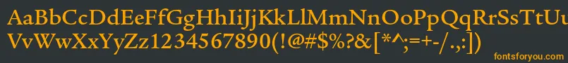フォントLegacyserifstdMedium – 黒い背景にオレンジの文字