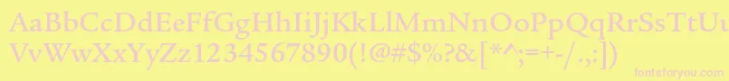 LegacyserifstdMedium Font – Pink Fonts on Yellow Background