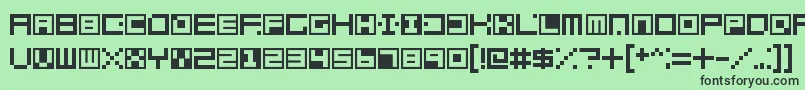フォントTerrablox – 緑の背景に黒い文字