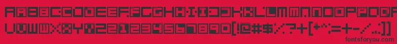 フォントTerrablox – 赤い背景に黒い文字
