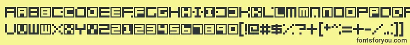 Terrablox Font – Black Fonts on Yellow Background