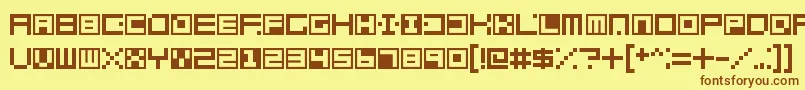 Terrablox Font – Brown Fonts on Yellow Background