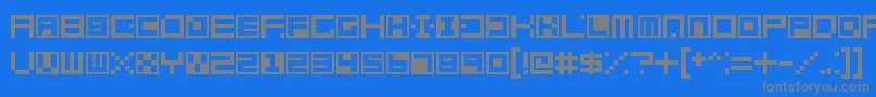 Terrablox-Schriftart – Graue Schriften auf blauem Hintergrund
